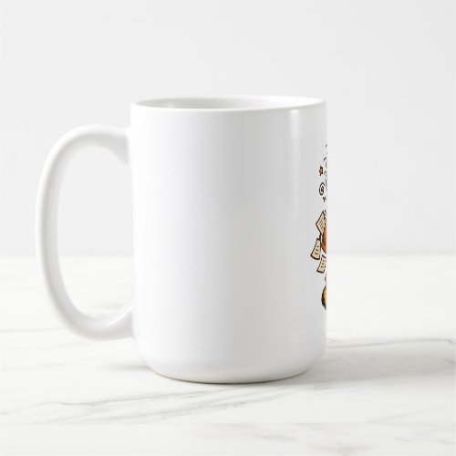 Retro Chaotic Office Girl with Coffee Sticker Mug