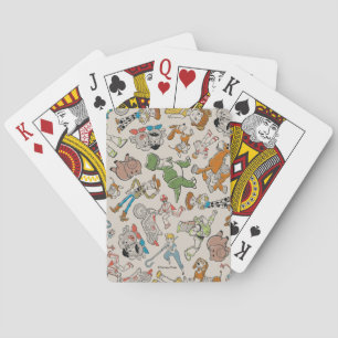 Retro Character Toss Pattern Playing Cards