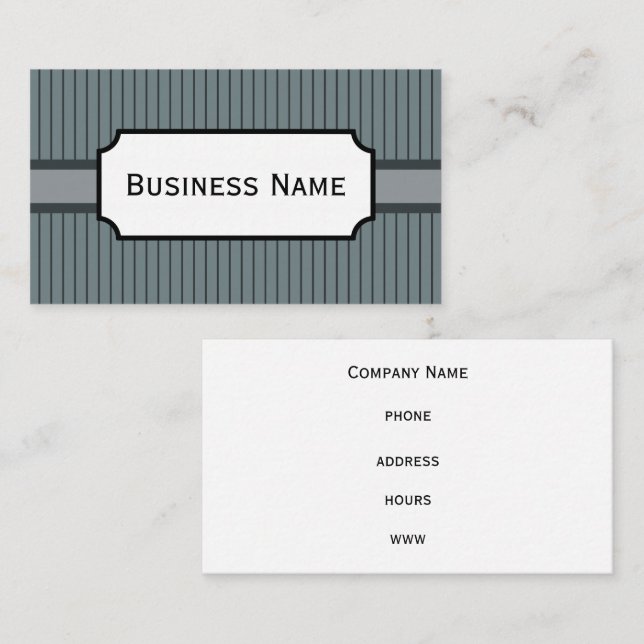 Retro Charcoal Business Cards (Front/Back)