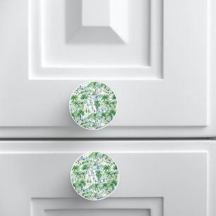 Retro Charleston Summer Pattern   Monogram Ceramic Knob