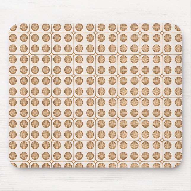 Retro Charm Circles Mousepad, Gold Mouse Pad (Front)