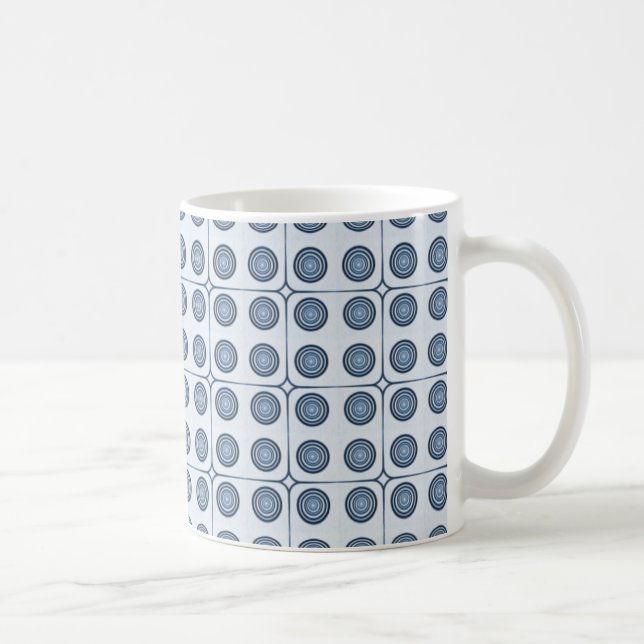 Retro Charm Circles Mug, Navy Blue Coffee Mug (Right)