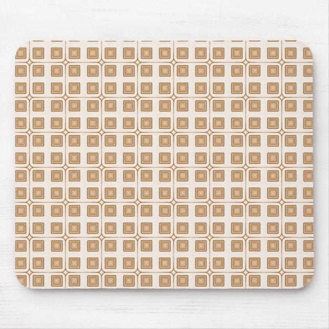 Retro Charm Squares Mousepad, Gold Mouse Pad (Front)