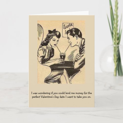 Retro _ Cheapskate Valentines Day Date Holiday Card