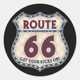 Retro Checker 66 Classic Round Sticker