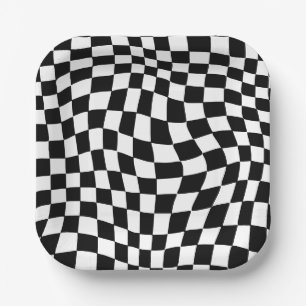 Retro Checker Boy Birthday Party Paper Plates