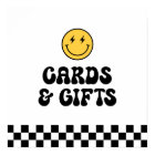 Retro Checker Happy Face Birthday Cards and Gifts