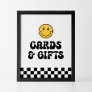 Retro Checker Happy Face Birthday Cards and Gifts Poster