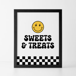 Retro Checker Happy Face Sweets and Treats Poster