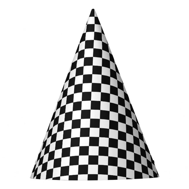 Retro Checker Two Cool Birthday Party Party Hat (Front)