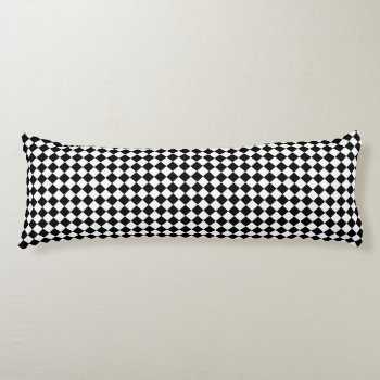 Retro Checkerboard  Black & White Body Pillow by PicturesByDesign at Zazzle