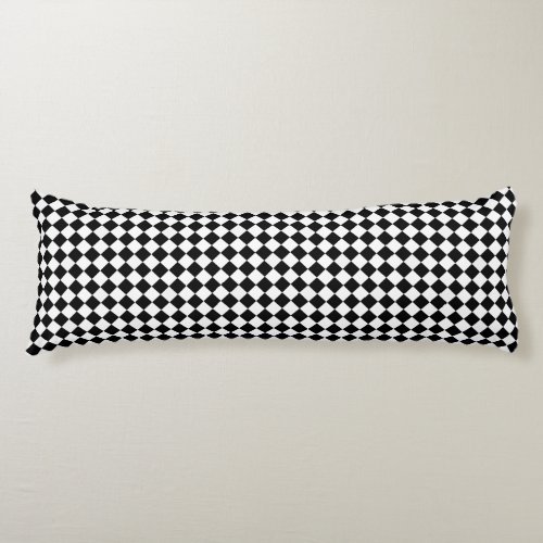 Retro Checkerboard Black  White Body Pillow