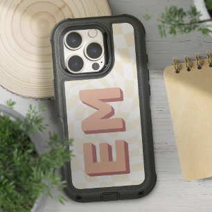 Retro Checkerboard Bold Monogram iPhone 16 Pro Case