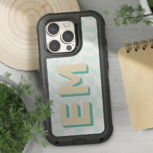 Retro Checkerboard Bold Monogram iPhone 16 Pro Case