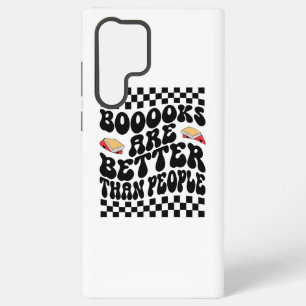 Retro Checkerboard "Books Are Better" Graphic Samsung Galaxy S22 Ultra Case