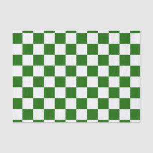 Retro Checkerboard Checker Board Green Christmas  Tissue Paper