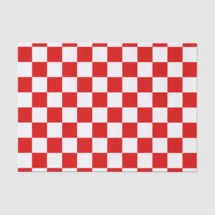 Retro Checkerboard Checker Board Red Christmas Tissue Paper