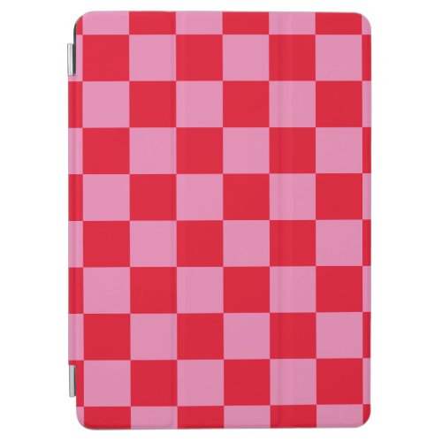 Retro Checkerboard Checkered Pattern Pink Orange iPad Air Cover