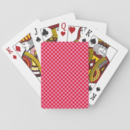 Retro Checkerboard Checkered Pattern Pink Orange Playing Cards