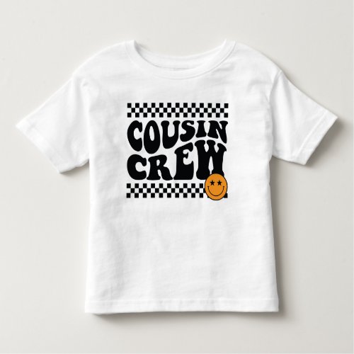 Retro Checkerboard Cousin Crew Matching Toddler T_shirt