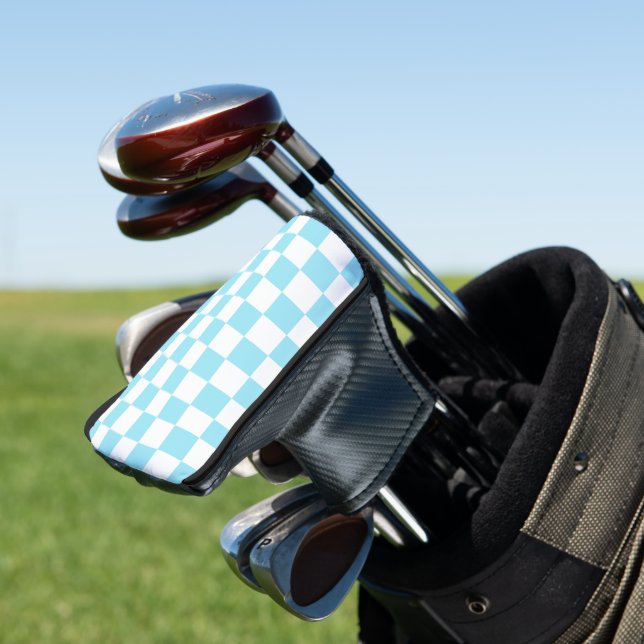 Retro Checkerboard Golf Head Cover (In Situ)