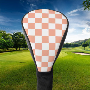 Retro Checkerboard Golf Head Cover