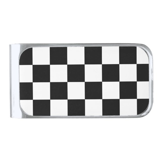 Retro Checkerboard Money Clip (Front)