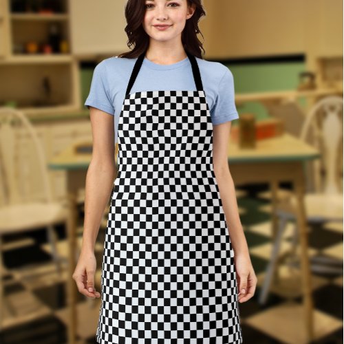 retro checkerboard pattern apron