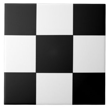 Retro Checkerboard Pattern Ceramic Tile by machomedesigns at Zazzle