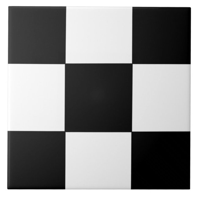 Retro Checkerboard Pattern Ceramic Tile (Front)