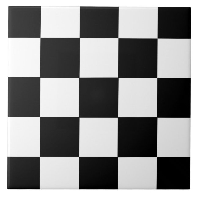 Retro Checkerboard Pattern Ceramic Tile (Front)