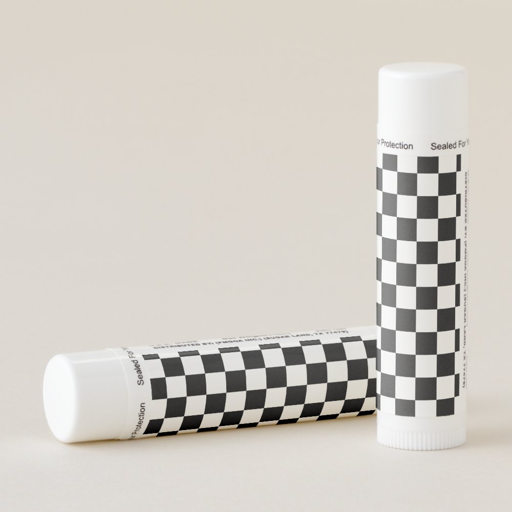 Disover Retro Checkerboard Pattern Lip Balm