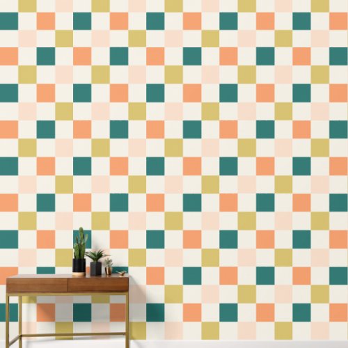Retro Checkerboard Pattern Wallpaper