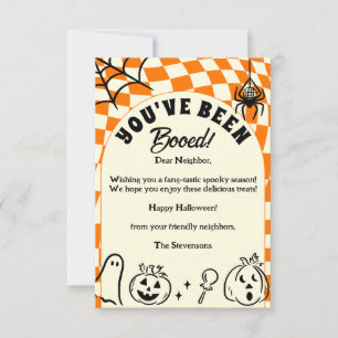 Retro Checkerboard You've Been Booed Note Card