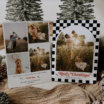 Retro Checkered Arch Family Photo