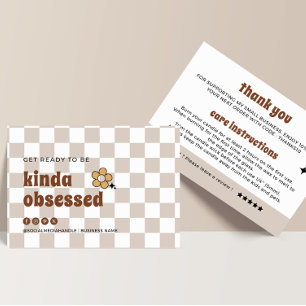Retro Checkered Candle Care Thank You Card