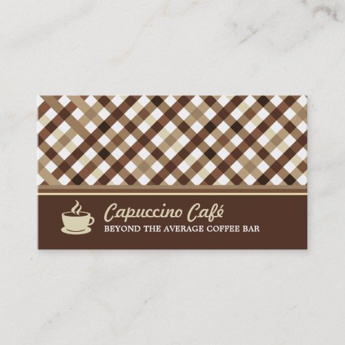 Retro Checkered Coffee Bar Business Card