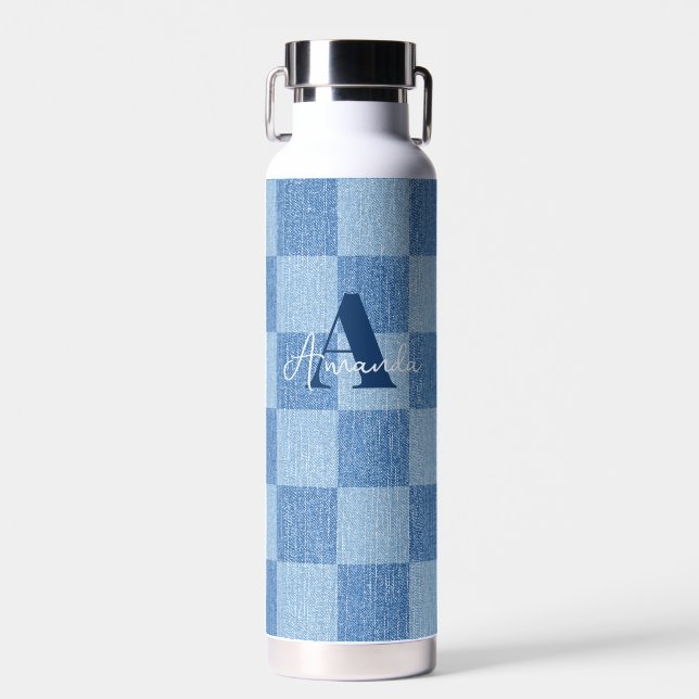 Retro Checkered Fade Water Bottle (Front)