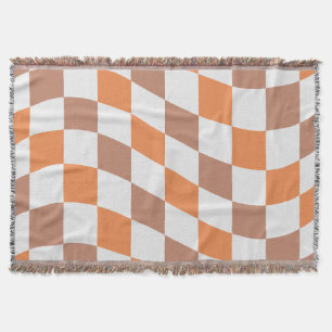 Retro Checkered Fall Fringe Throw Blanket