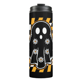 Retro Checkered Ghost  Thermal Tumbler