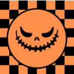 Retro Checkered Jack-O’-Lantern Halloween Keychain<br><div class="desc">Retro Checkered Jack-O’-Lantern Halloween</div>