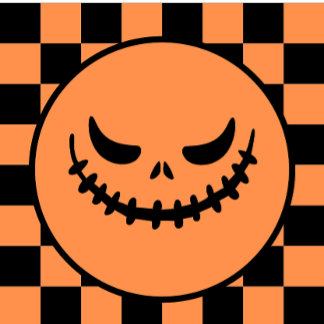 Retro Checkered Jack-O’-Lantern Halloween Keychain