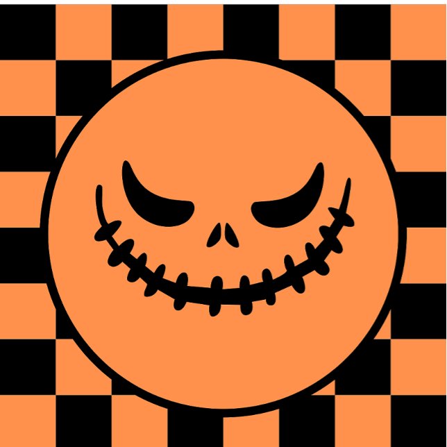 Retro Checkered Jack-O’-Lantern Halloween Keychain (Creator Uploaded)