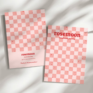  Retro Checkered Jewellry Card Red