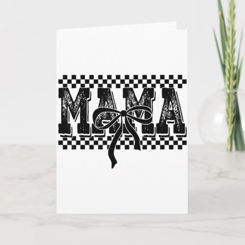 Retro Checkered Mama Coquette Bow Mama Floral Moth