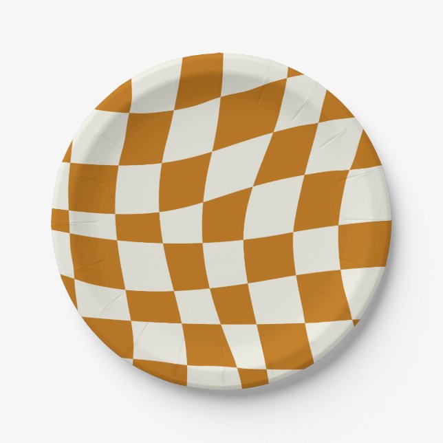 Retro Checkered Paper Plates (Front)