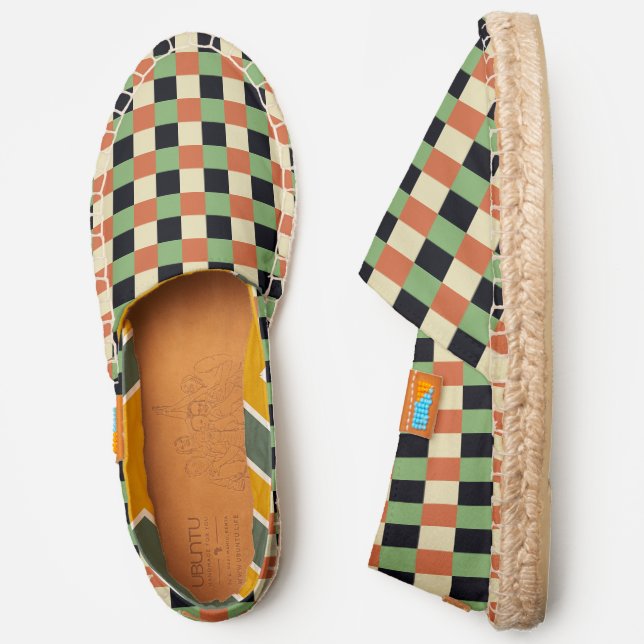 Retro Checkered Pattern Espadrilles (Side)