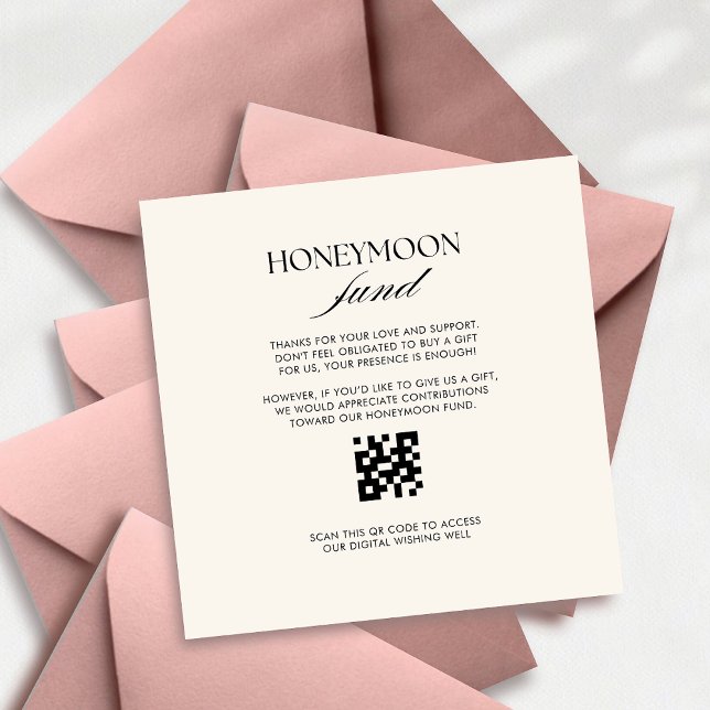 Retro checkered pattern Honeymoon fund QR code  Enclosure Card (Creator Uploaded)