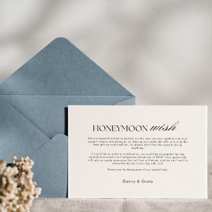 Retro checkered pattern old money Honeymoon wish Enclosure Card