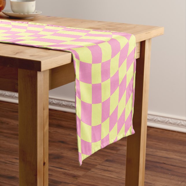 Retro Checkered pattern Short Table Runner (In Situ)